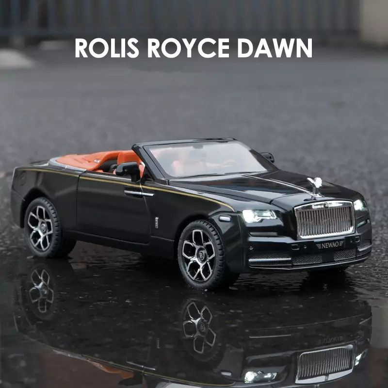 Металлическая инерционная машинка Rolls-Royce Dawn (Ролс Ройс) черный, масштаб 1:24, длина 21 см.  #1