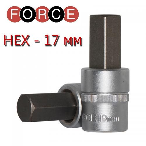 Головка-бита 1/2" шестигранная HEX 17 мм длина 70 мм FORCE 34407017 #1