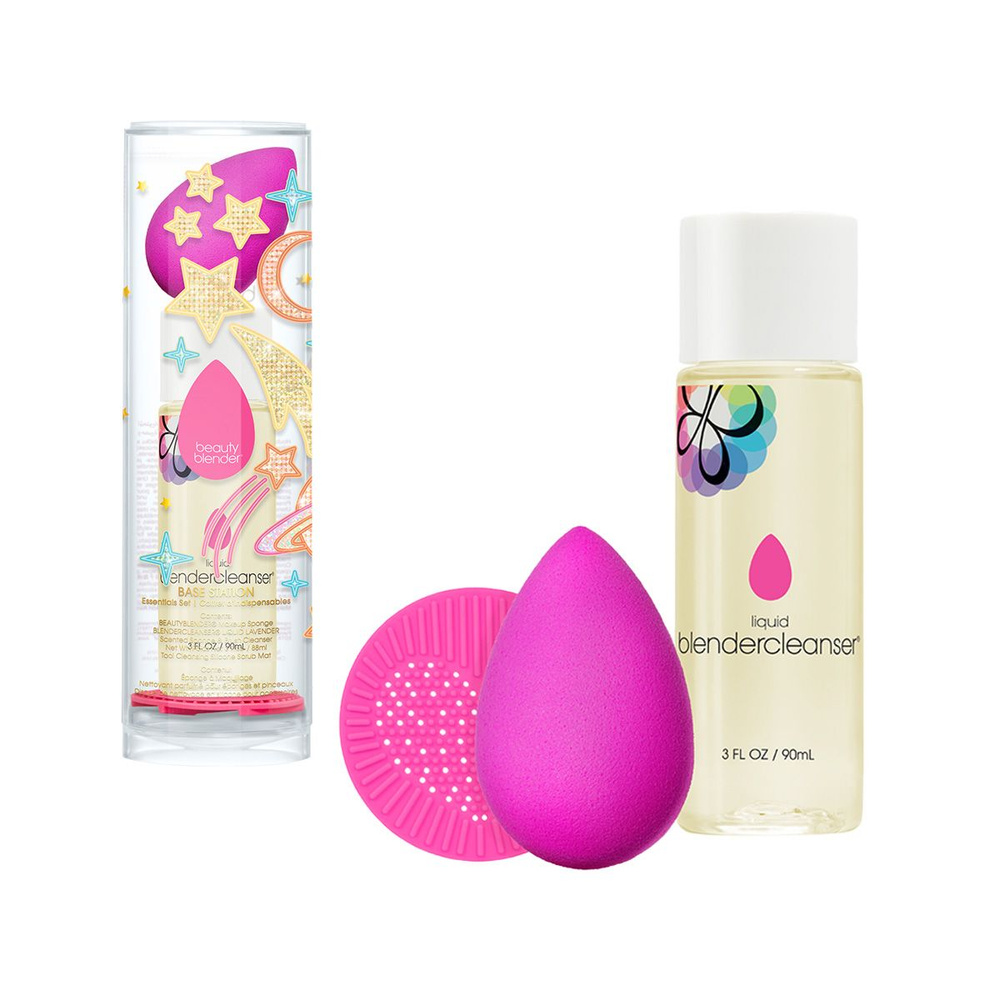 Beautyblender Набор Base Station: спонж - 1 шт, средство для очищения - 1 шт, подушка - 1 шт.  #1