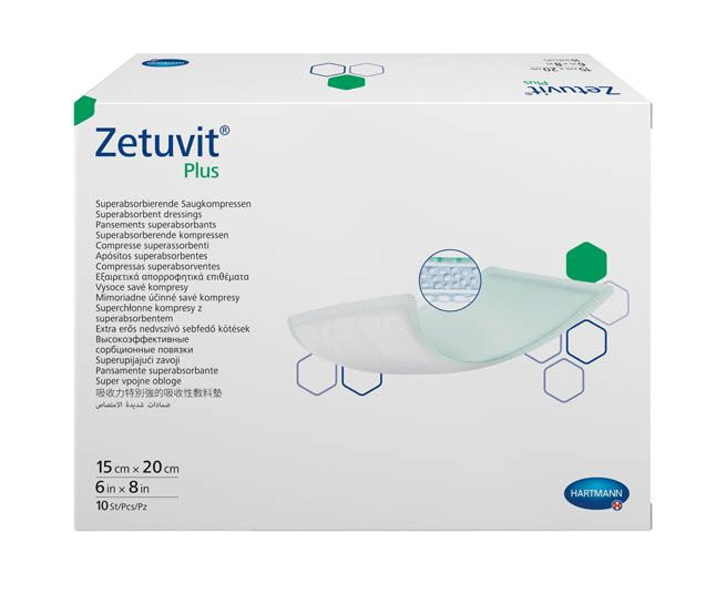 Повязка суперабсорбирующая, стерильная Zetuvit Plus/Цетувит Плюс, размер 15х20 см.,10 шт.  #1