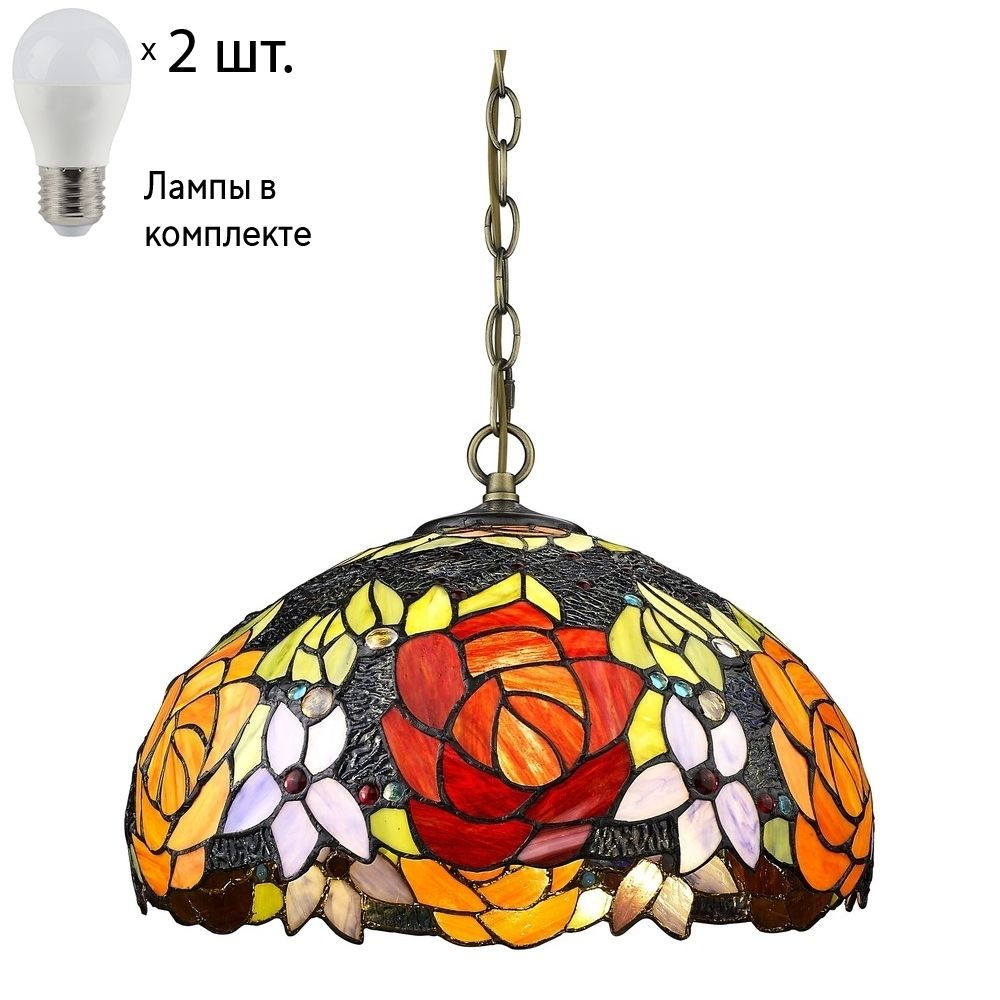 Подвесной светильник с лампочками. Светильник тиффани. Velante 828-806-02Lamps E27 P45  #1