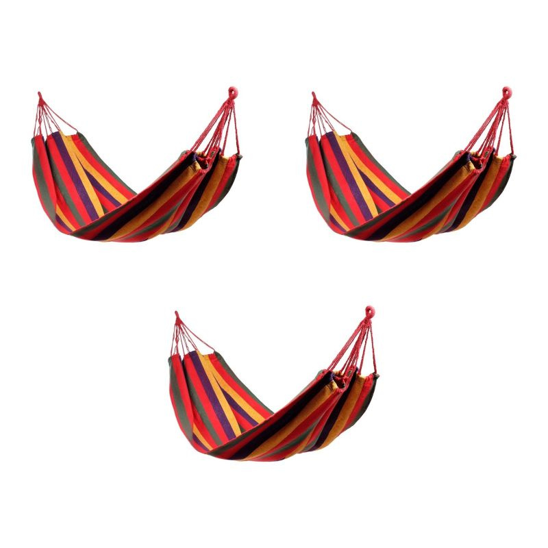 Гамак подвесной, качели, хлопок, с чехлом 190 x 80 см, цвет красный (Набор 3 шт.)  #1