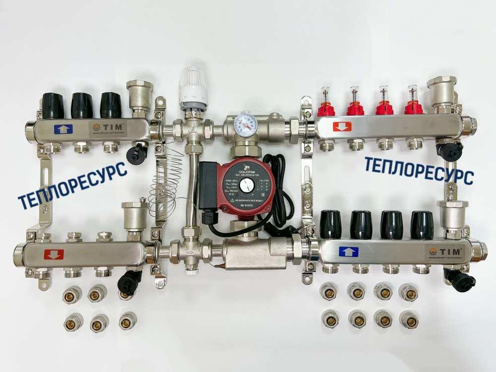 Комплект для подключения тёплого водяного пола на 4 выхода (до 60 кв.м) и радиаторов отопления 3-6 шт #1