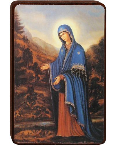 Икона Божией Матери "Пюхтицкая" на деревянной основе (6х9 см).  #1