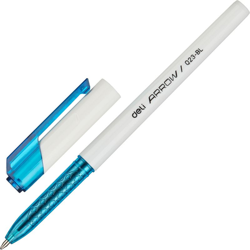 Ручка шариковая неавтоматическая Deli диаметр шарика 0,7 мм, синий 12шт  #1