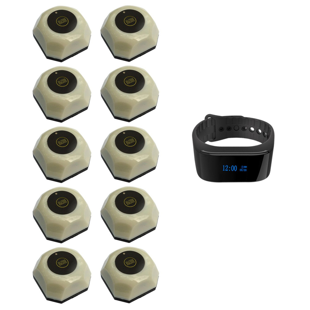 Комплект системы вызова персонала: часы-пейджер П-12 и 10 кнопок вызова К-6  #1
