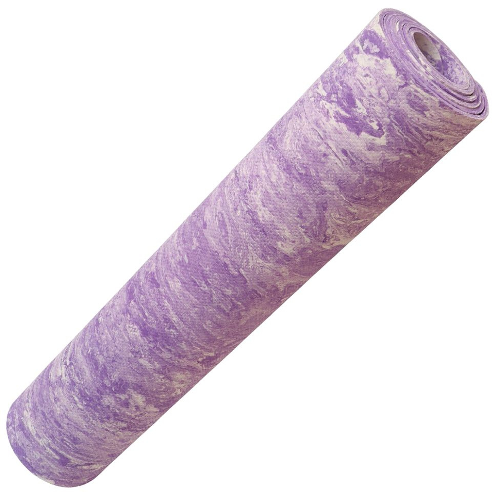 Коврик для йоги ЭВА 173х61х0,5 см E40032 (фиолетовый Мрамор) #1