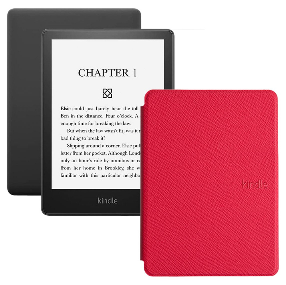 Amazon Kindle 6.8" Электронная книга PaperWhite 2021 16Gb SO + обложка, красный  #1