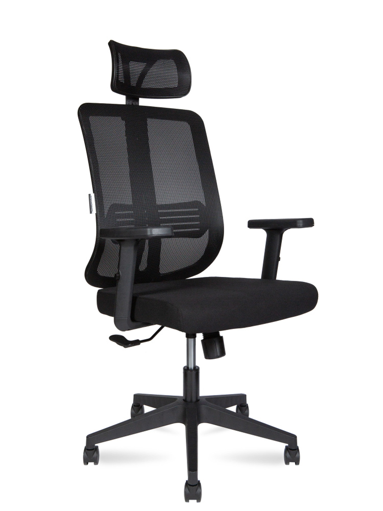 Norden офисное кресло Tema 2D черный пластик / черная сетка / черная ткань  #1