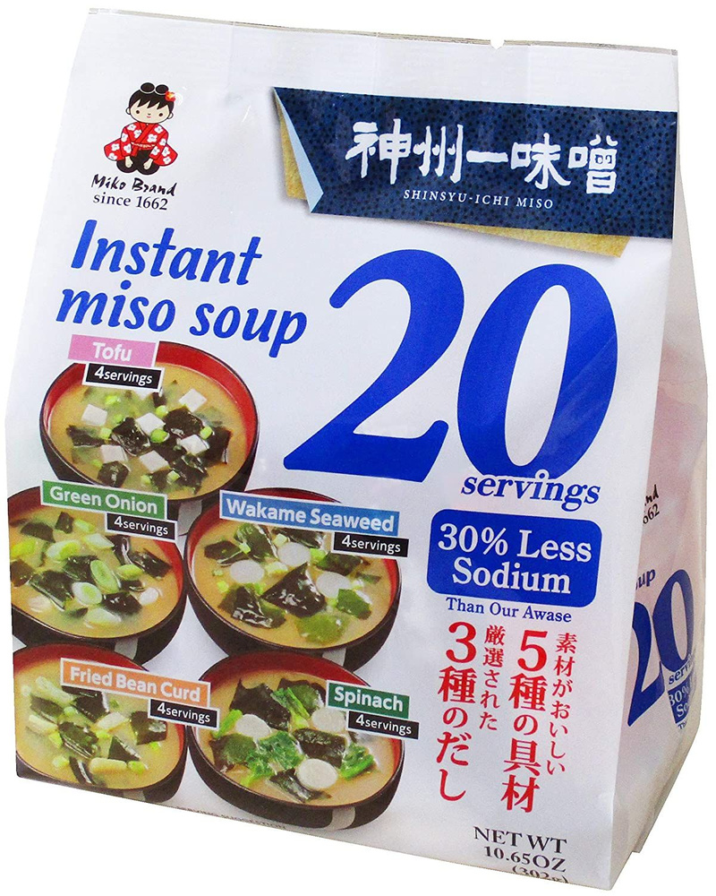 Мисо-суп Shinsyu-Ichi Miso с пониженным содержанием соли Miyasaka, 20 порций, Япония, 302 г  #1