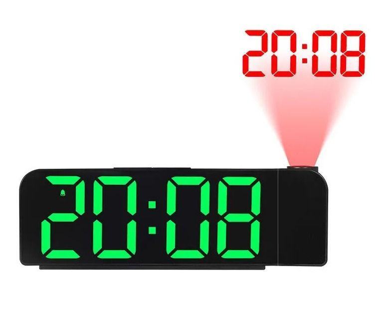 Часы настольные электронные будильник с проектором на стену и потолок  #1