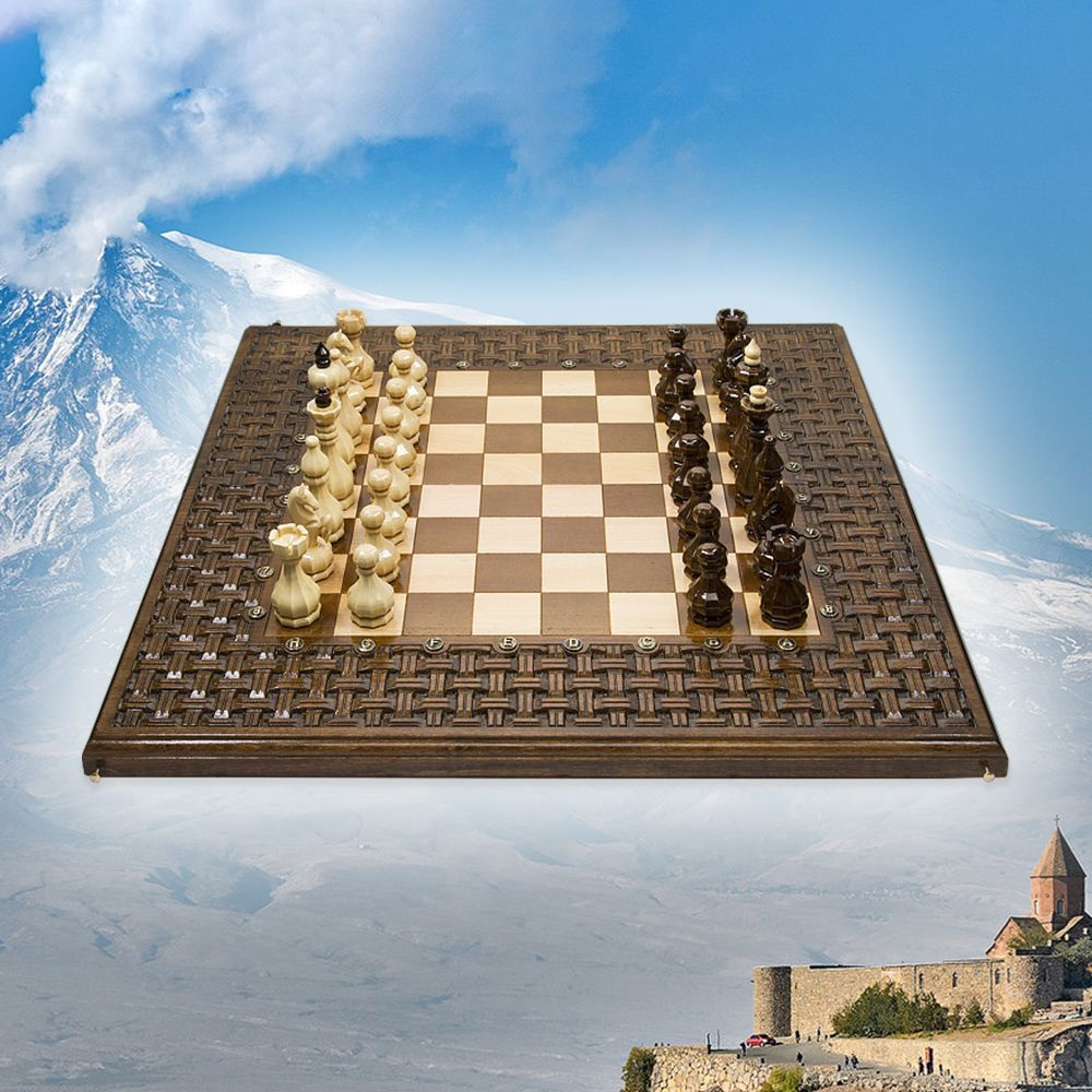 Шахматы и нарды деревянные 61 х 62 см бук Армения #1