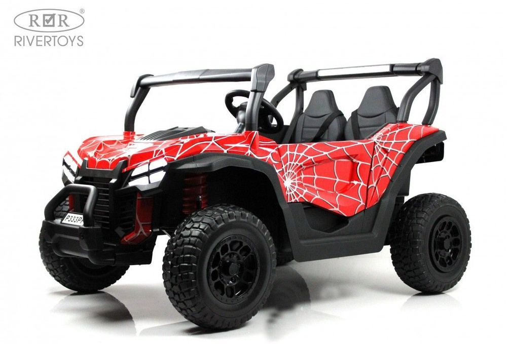 Детский двухместный электромобиль P333PP Buggy 4WD c пультом ДУ, USB красный Spider  #1