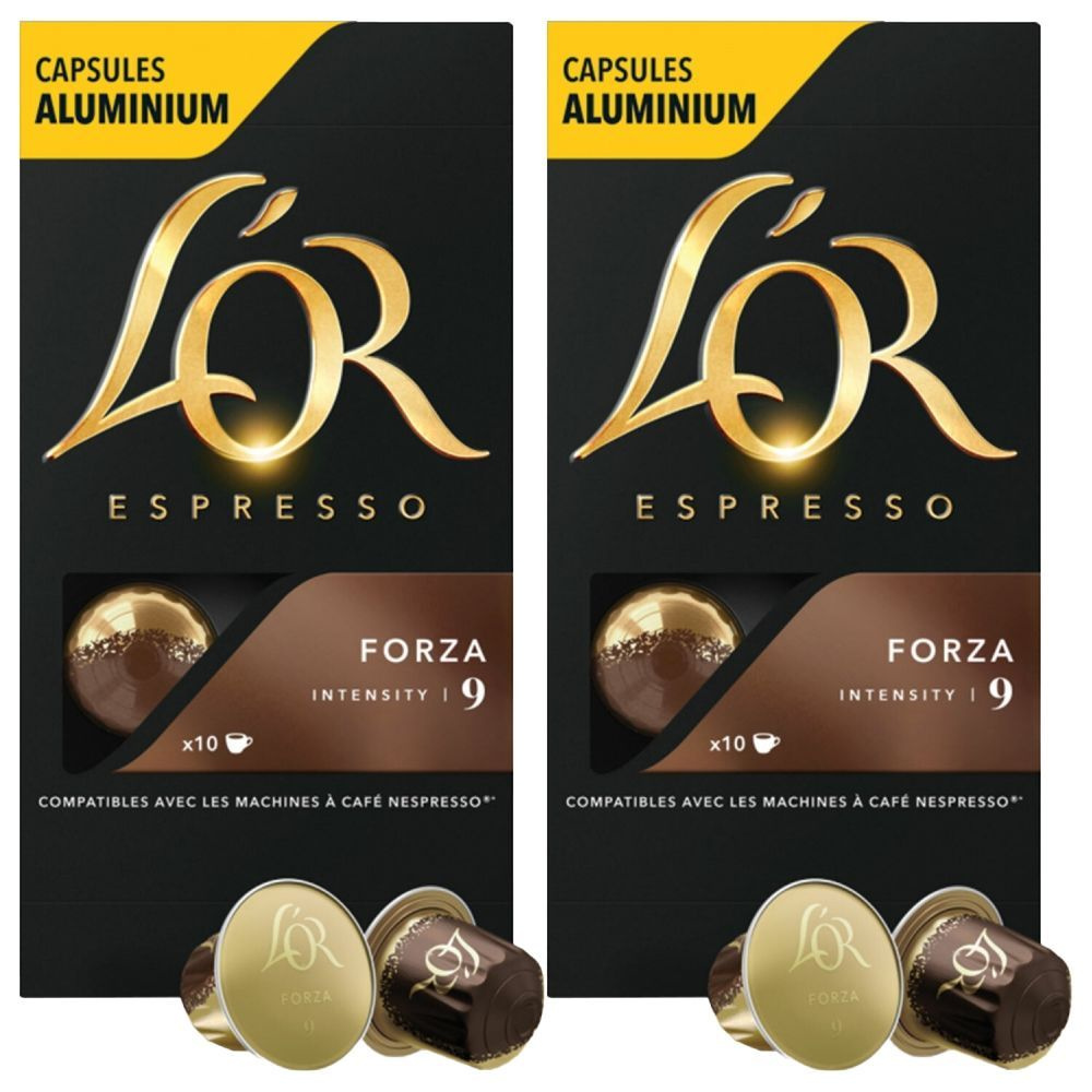 Кофе в алюминиевых капсулах L'OR Espresso Forza для кофемашин Nespresso, 10 порций, 4028605 - 2 уп  #1