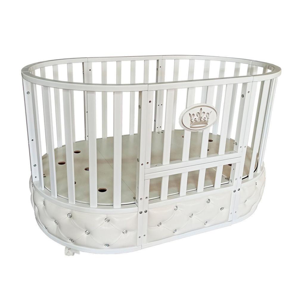 Кроватка трансформер детская 6 в 1 Антел Северянка-4 для новорожденных, с универсальным маятником, массив #1