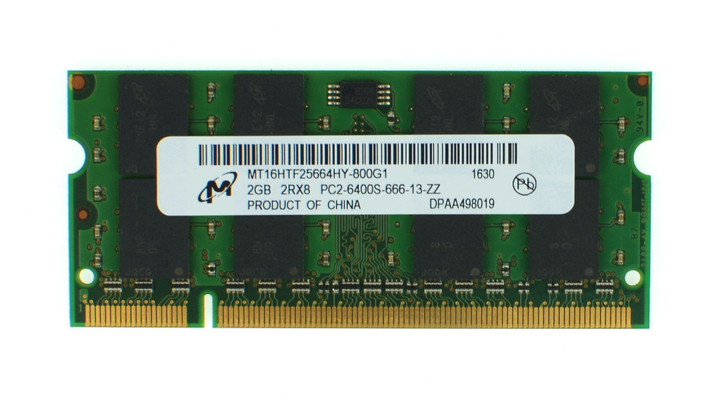 Micron Оперативная память 2GB DDR2 SO-DIMM PC2-6400S 800MHz 1x2 ГБ (MT16HTF25664HY-800G1)  #1