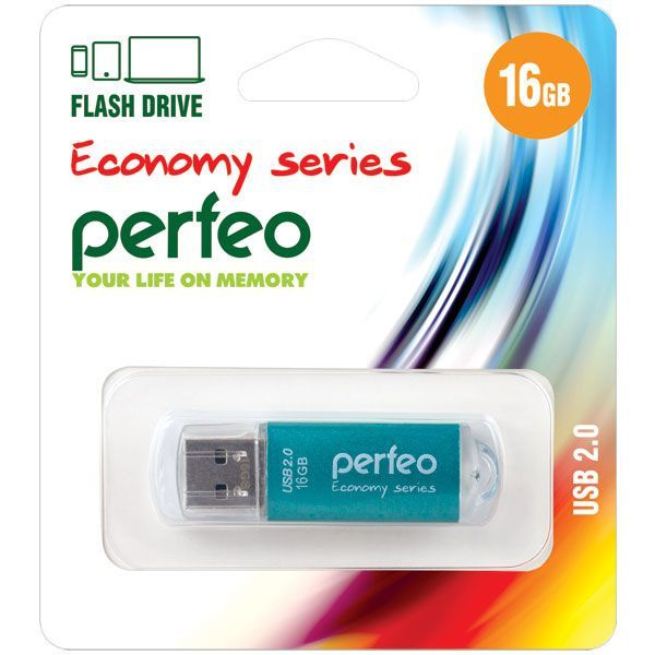Perfeo USB-флеш-накопитель E01 16 ГБ, бирюзовый #1