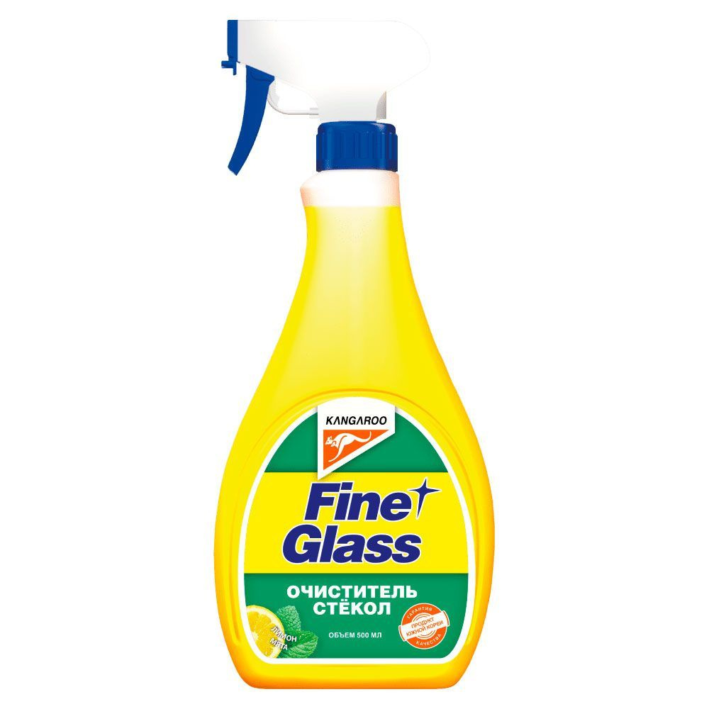 Очиститель стекол с запахом лимон-мята Fine glass, 500 мл., без салфетки  #1