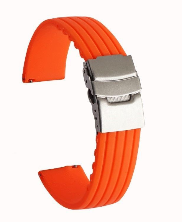 Силиконовый ремешок для часов Haspic 24 оранжевый #1