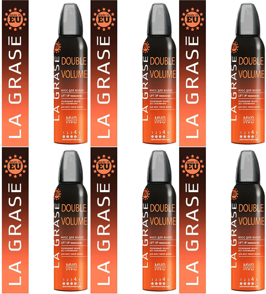 Мусс для укладки волос La Grase Double Volume, комплект: 6 упаковок по 150 мл  #1