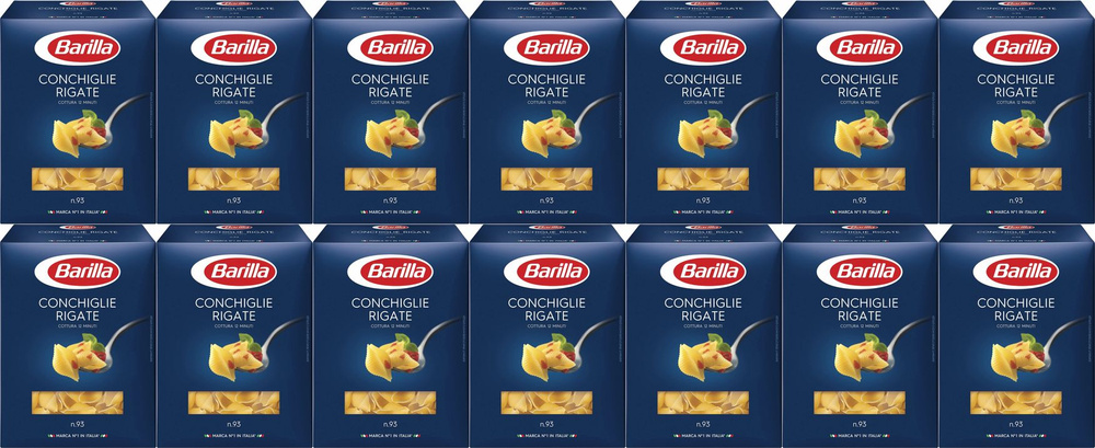 Макаронные изделия Barilla Conchiglie Rigate No 93 Ракушки, комплект: 14 упаковок по 450 г  #1