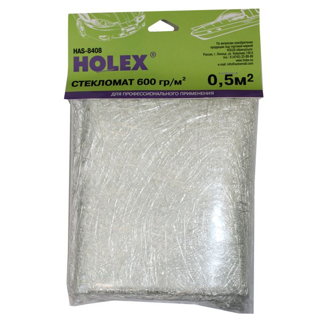 Стекломат 0.5м2 плотность 600 гр/м2 полиэтиленовый пакет HOLEX  #1