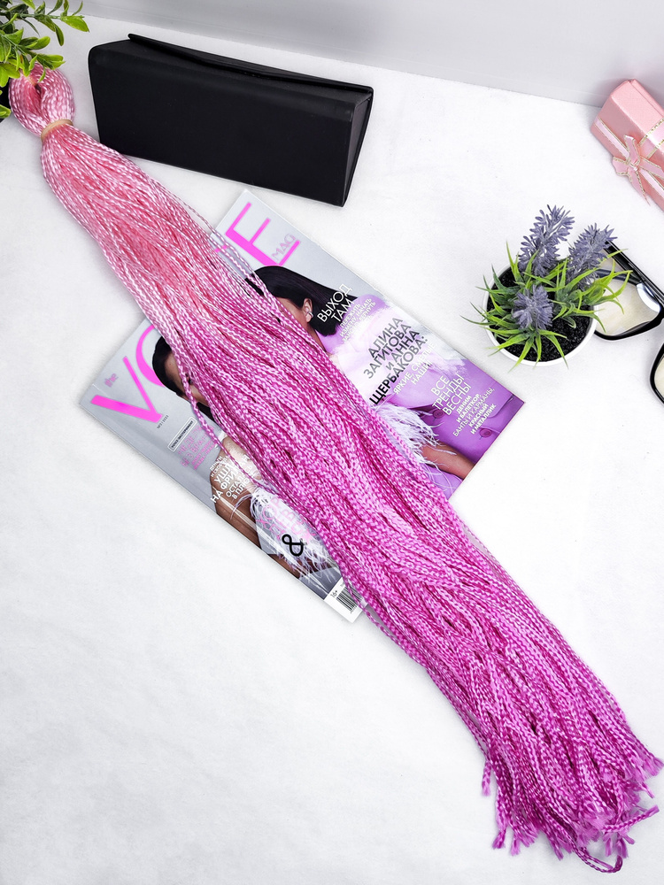 Косички ZIZI Зизи прямые, цветные косички 120 см 100 грамм, цвет розовый пурпурный  #1