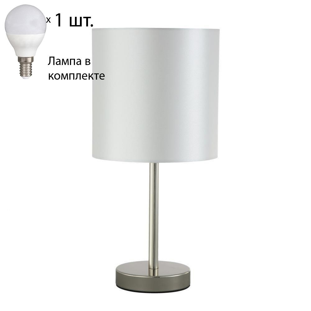 Настольная лампа Crystal Lux с лампочкой SERGIO LG1 NICKEL+Lamps E14 P45 #1