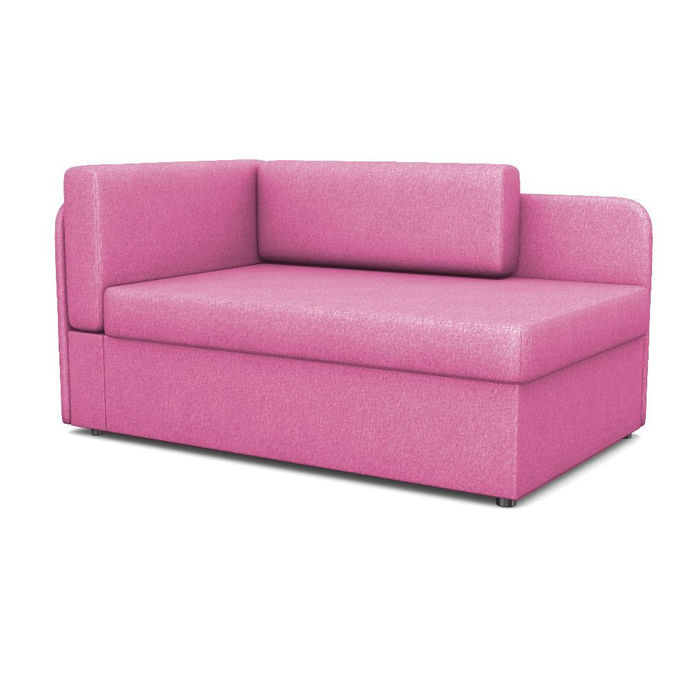 Диван-кровать Компакт Левый ФОКУС- мебельная фабрика 135х83х61 см рогожка розовая  #1