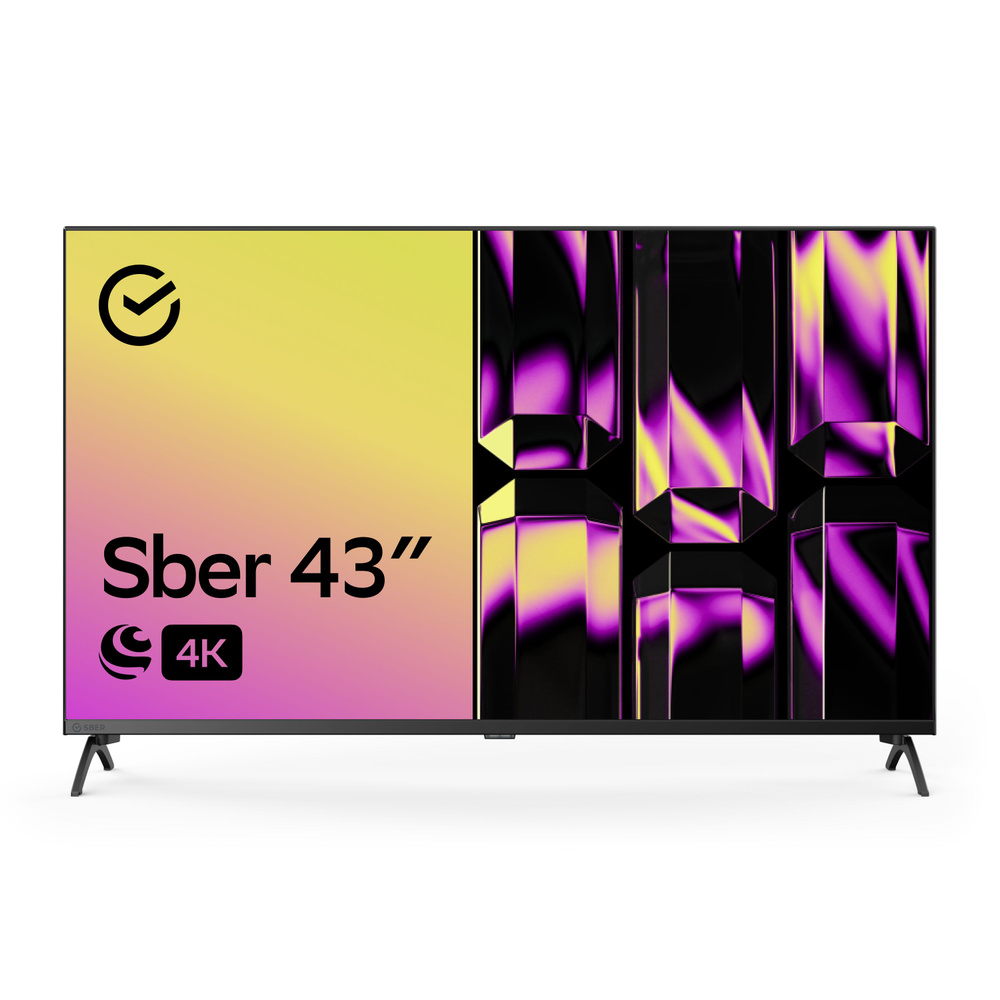 Sber Телевизор SDX 43U4123B 3840x2160, 4K Ultra HD, 60 Гц, Wi-Fi, Smart TV, Салют ТВ 43" 4K UHD, черный #1