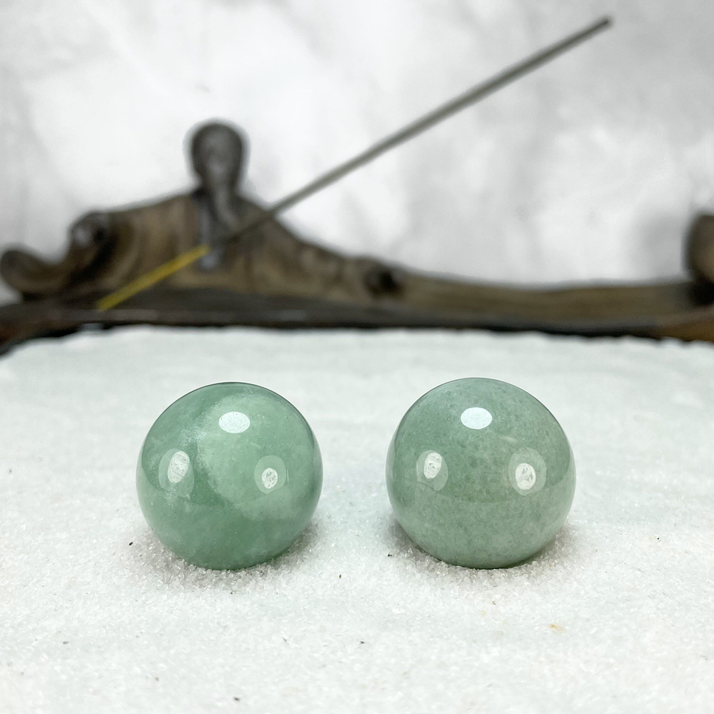 Массажные шары Баодинг Нефрит - диаметр 23-24 мм, натуральный камень, 2 шт - для стоунтерапии, здоровья #1