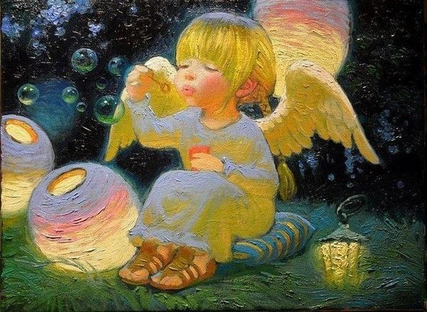 Картина по номерам на подрамнике 40х50см фэнтези ангел пейзаж  #1