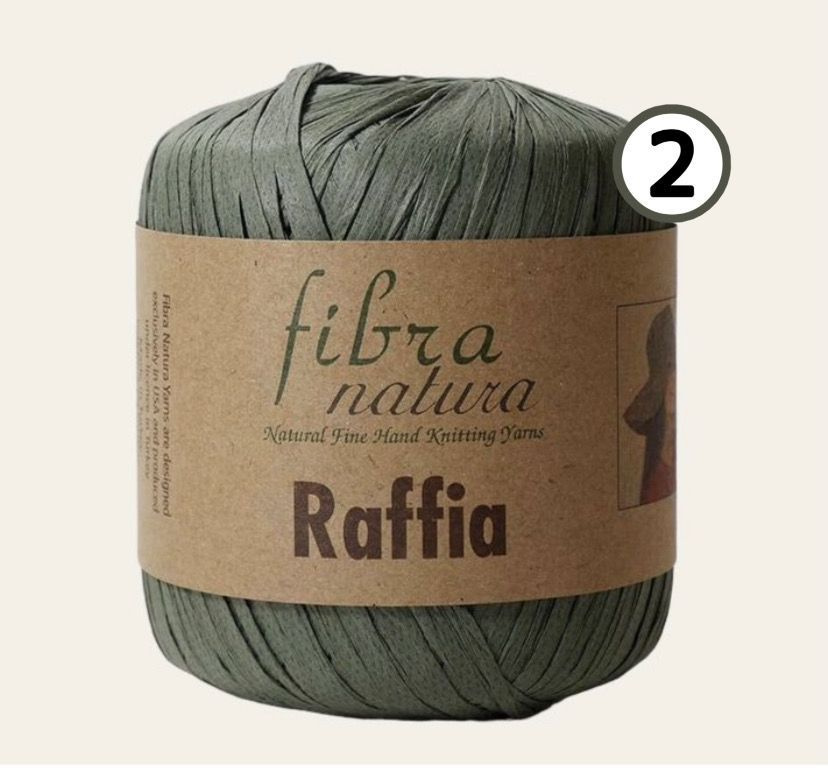 Пряжа Fibra Natura Raffia (116-05 Защитный), 2 мотка х 40г, 90м/100% целлюлоза  #1