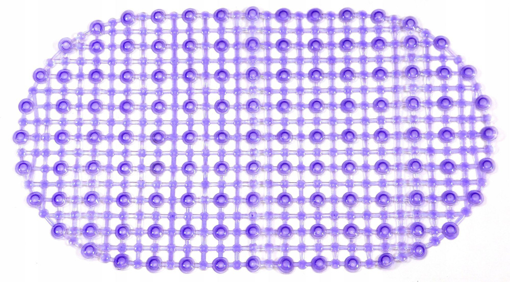 Коврик для ванной противоскользящий на присосках, 65х37 см. / Коврик овальный, цвет фиолетовый  #1
