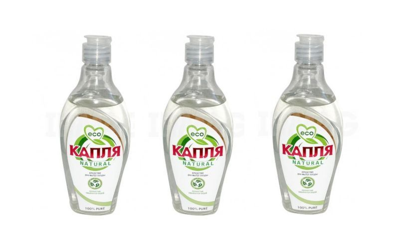 КАПЛЯ Natural 100% Pure Средство для мытья посуды (500 мл), 3 штуки  #1