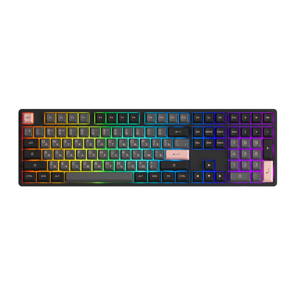 Игровая Клавиатура AKKO 5108S-Black&Pink USB Cable RGB Hot V3 Cream Yellow switches,ASA profile keycap #1