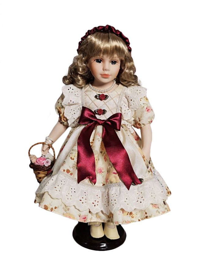 Кукла фарфоровая 16' на подставке (высота 40 см) Polly Dolls #1
