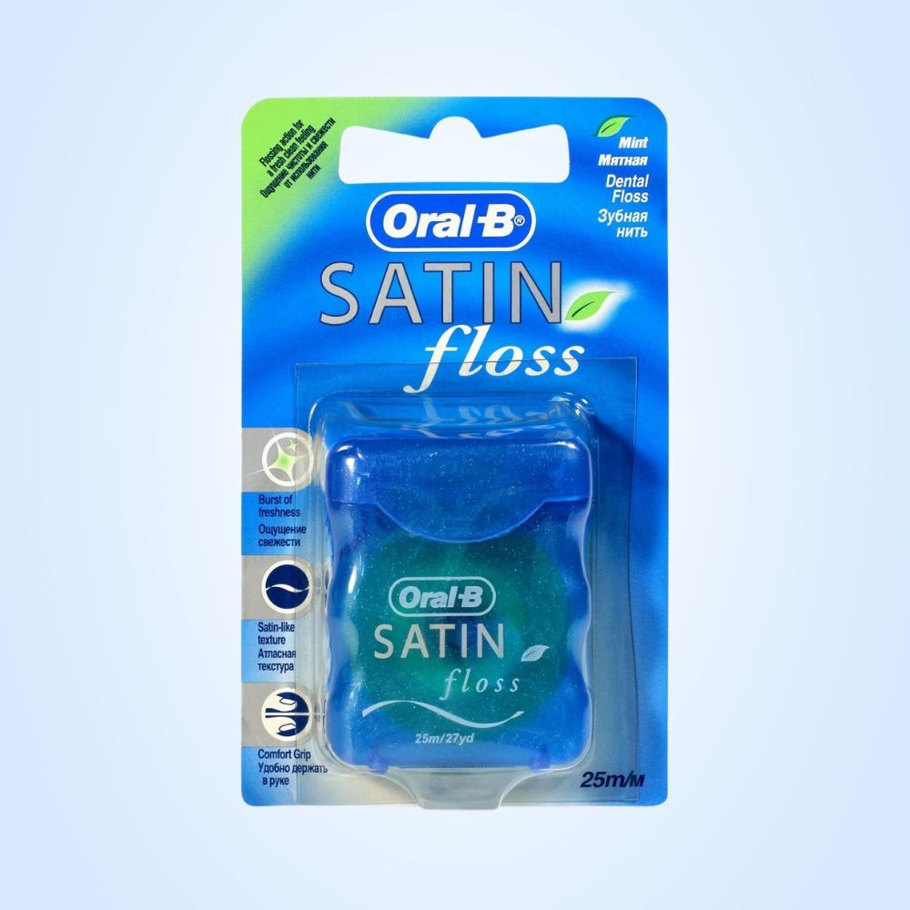 Вощеная мятная лента Oral-B Satin Floss, 25 м #1