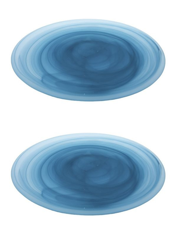 Тарелка сервировочная / набор 2шт / стекло, 21см Аксам, аквамарин  #1