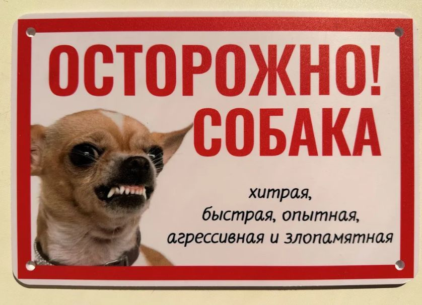 Табличка "Злопамятная собака" #1