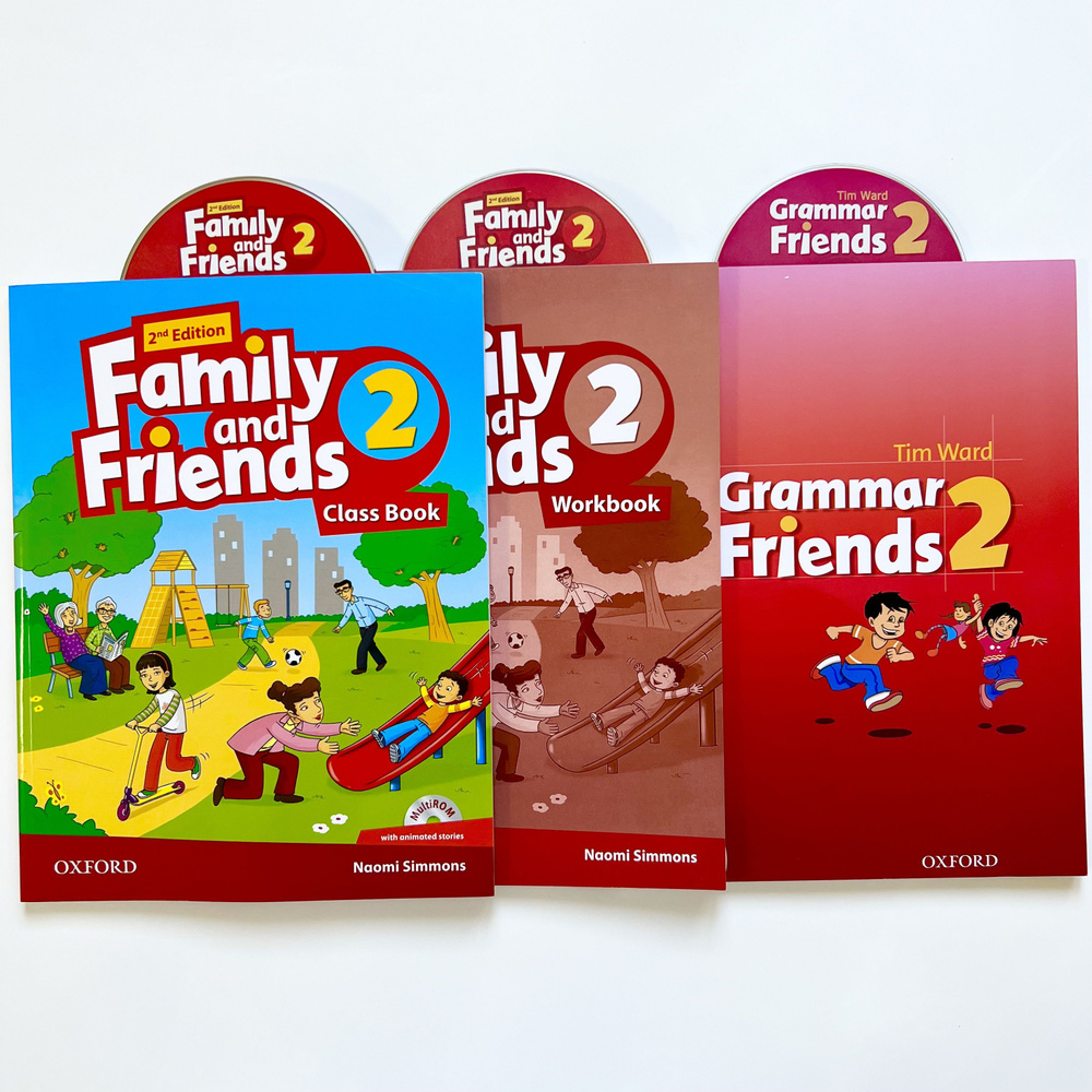 Вопросы и ответы о Family and Friends 2 (2nd edition). ПОЛНЫЙ КОМПЛЕКТ:  Class Book (учебник) + Workbook (рабочая тетрадь) + Grammar friends 2  (грамматика)+ диски | Симмонс Наоми – OZON