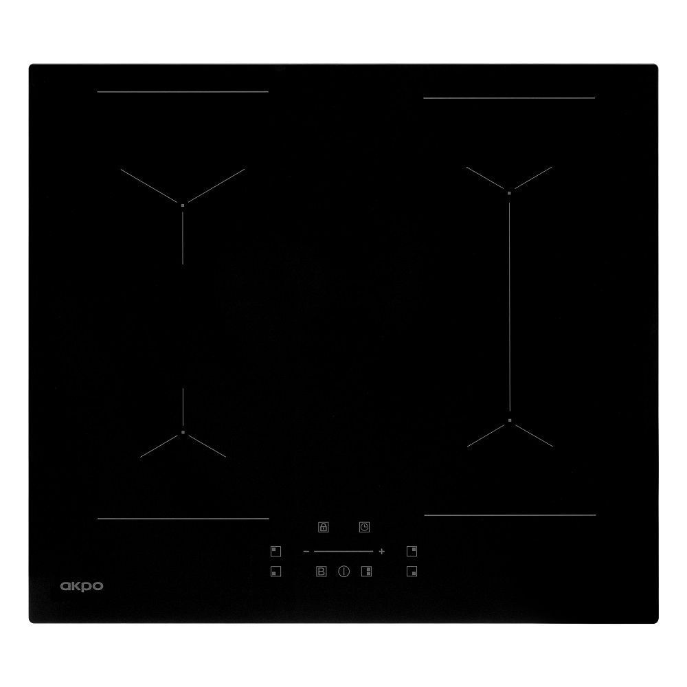 Индукционная варочная панель 4 конфорки встраиваемая 60 см черная AKPO PIA 6094218U BL зона расширенного #1