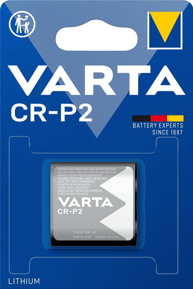 Батарейка литиевая CR-P2 VARTA Lithium, 1 шт. #1