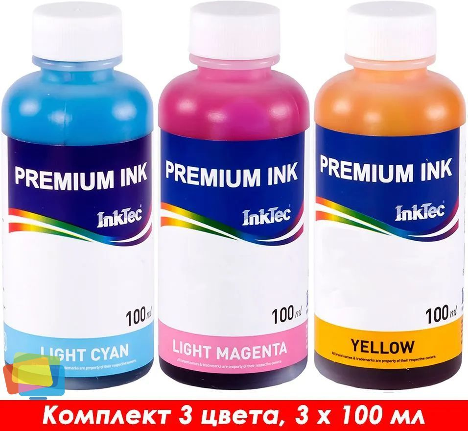 Чернила для Epson INKTEC E0017-100M-3L, водные, комплект 3 цвета, 3 x 100 мл  #1