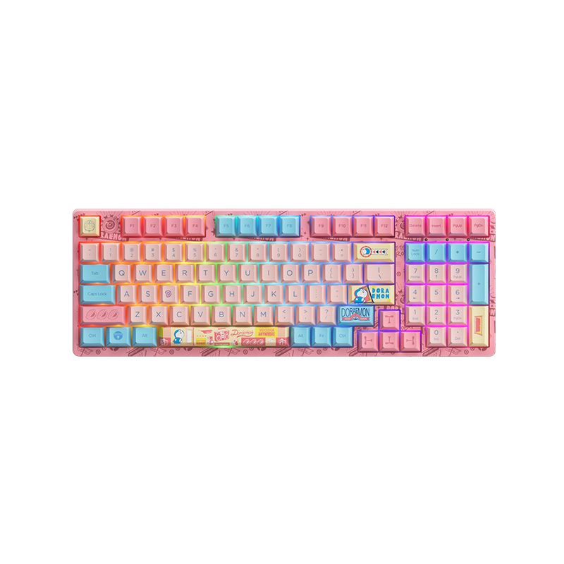 AKKO Игровая клавиатура беспроводная 3098B Doraemon Macaron, (CS Jelly Blue), розовый, голубой  #1