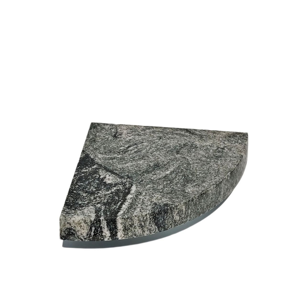 Полка Каменный ручей радиальная из натурального камня гранит цвет "KUPPAM GREEN", подвесная, скрытый #1