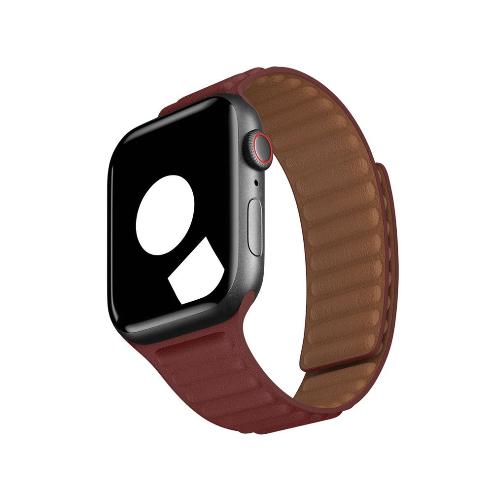 Ремешок для Apple Watch 38 / 40 / 41 mm Магнитный EcoLeather Link Burgundy #1