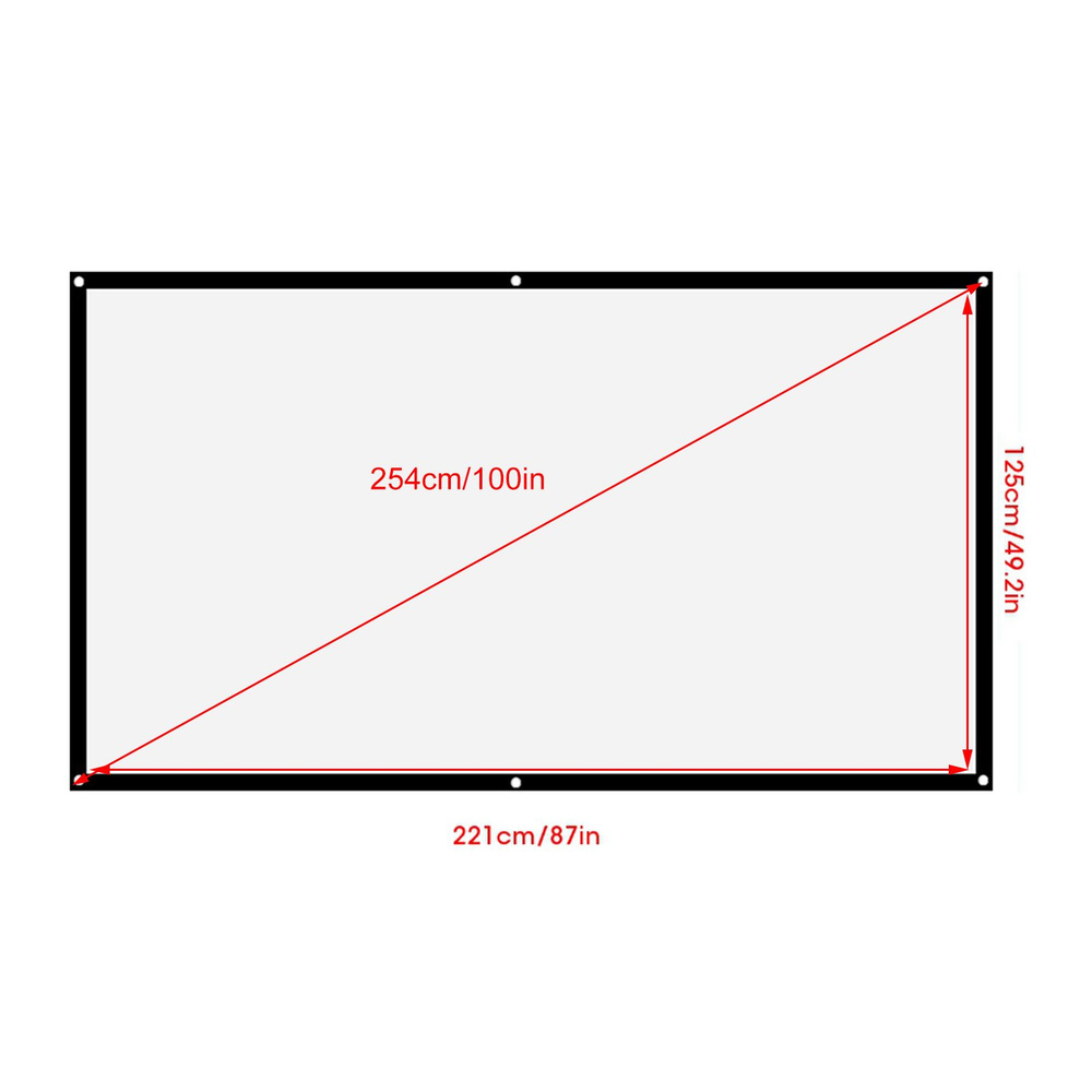 Белый несминаемый экран для проектора 100дюймов #1