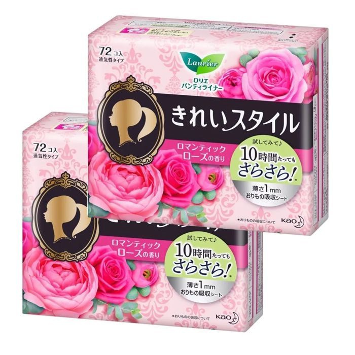 Ежедневные гигиенические прокладки с ароматом розы KAO "Laurier" Beauty Style 72 шт. в упаковке, 2 шт. #1