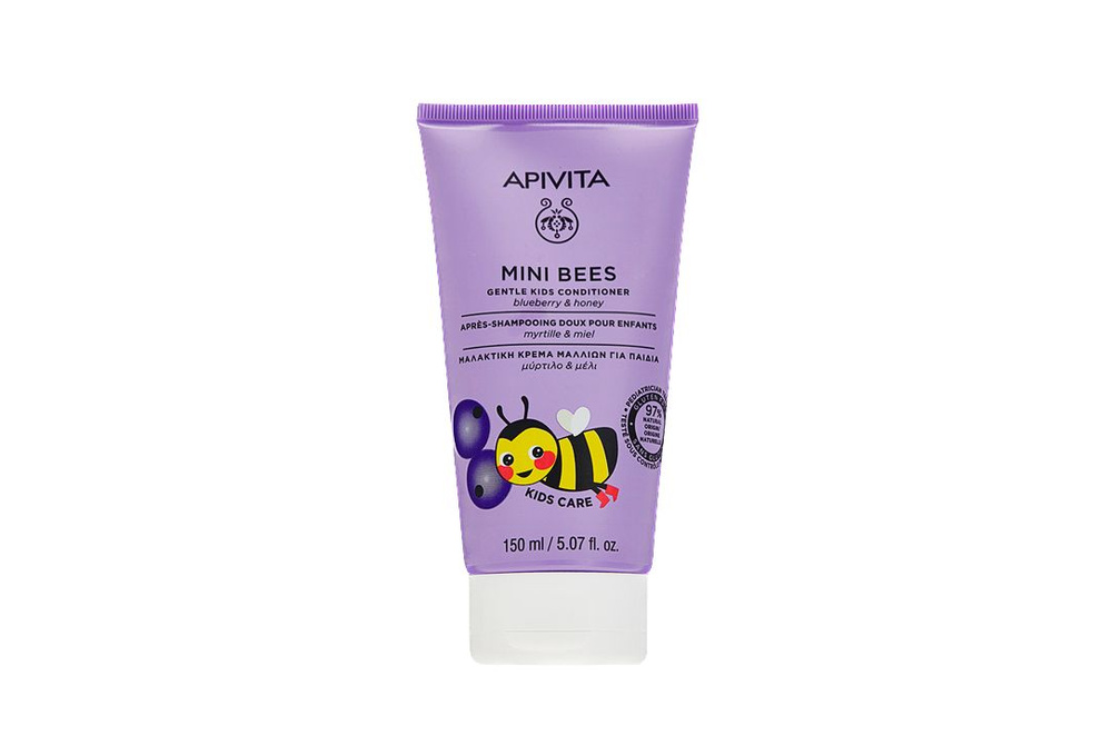 APIVITA Нежный кондиционер для детских волос с черникой и мёдом Mini Bees Blueberry And Honey  #1